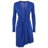 Balenciaga blue silk jersey buttoned wrap dress