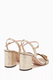 Gucci GG Marmont gold leather sandals