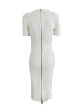 Balmain white knitted midi dress