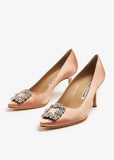 New Manolo Blahnik old rose satin pumps