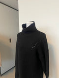 Munai black knitted turtleneck sweater