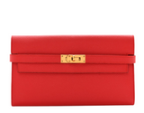 Hermes Epsom Rouge Kelly lounge classic wallet