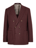 Brunello Cucinelli burgundy pinstriped blazer