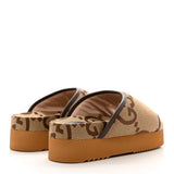 GUCCI Monogram Jumbo GG Nappa Samoa Plattorm 40mm Slide Sandals