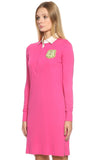 Ralph Lauren pink jersey polo long-sleeve dress