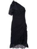 Ulla Johnson black one shoulder midi dress