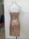 CBR rose gold sequin dress