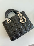 Dior Black Cannage Leather Medium Lady Dior Bag