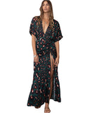 Stillwater green cheetah print maxi dress