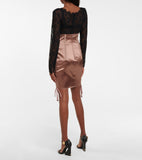 New Dolce&Gabbana lace-up satin skirt