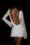 Meshki nala white sequin backless dress