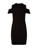 MAJE roxane cold-shoulder Knit black dress