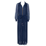 Chanel navy blue silk jumpsuit