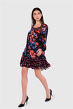 Gizia floral multicolor dress with belt