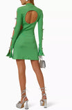 MACH & MACH Green Crystal Bow Cut-Out Mini Dress