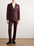 Brunello Cucinelli burgundy pinstriped blazer