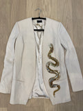 Elisabetta Franchi beige snake blazer