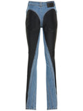 Mugler Contrast denim & jersey skinny jeans