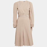 Alexander McQueen Tan Crepe Drape Style Mini Dress