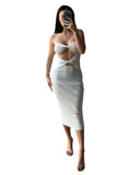 Meshki white knit tube Dress