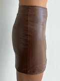 Fashion Nova brown leather Skirt