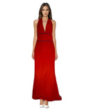 Balenciaga red halter evening long dress