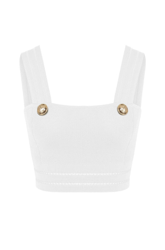 Balmain white cropped top