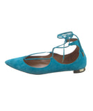 Aquazurra Suede green Christy ankle wrap sandals