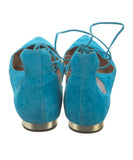 Aquazurra Suede green Christy ankle wrap sandals