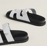 New Hermes White Chypre Sandals