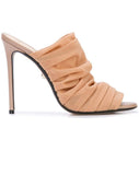 Alevi Milano nude beige ruched mash mules
