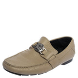 Versace Medusa light beige leather loafers