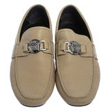 Versace Medusa light beige leather loafers