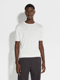 Zegna white cotton classic crewneck t shirt