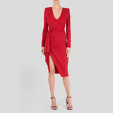 Alexandre Vauthier red ruched dress