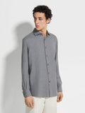 Zegna gray button up shirt