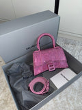 Balenciaga Pink crystal embellished Hourglass bag