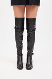 Christian Louboutin Black Karialta 70mm Thigh High Leather Boots
