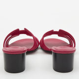 Hermes dark pink calf hair oasis slides