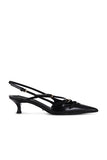 New Tony Bianco Black Koko sling back small heel sandals