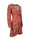 Maje red leopard-print wrap mini dress