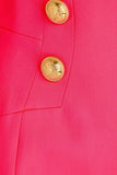 Balmain Fuchsia button embellished wool skirt