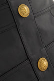 Balmain like new button embellished leather skirt