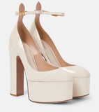 Valentino super platform Tan-go patent pumps