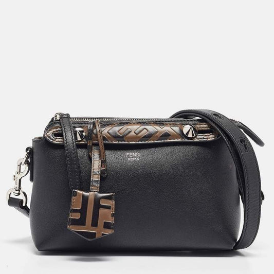 Fendi calfskin by the way Black/brown medium bag