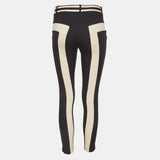 Elisabetta Franchi black and beige contrast slim pants
