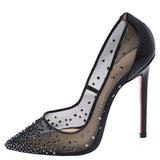 New Christian Louboutin pigalle crystal black pumps