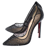 New Christian Louboutin pigalle crystal black pumps