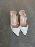 Aquazzura white and crystal heels