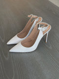 Aquazzura white and crystal heels